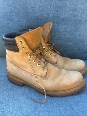 SOLD Timberland 6 Inch Premium Waterproof Wheat Leather Work Boots Men Size 9